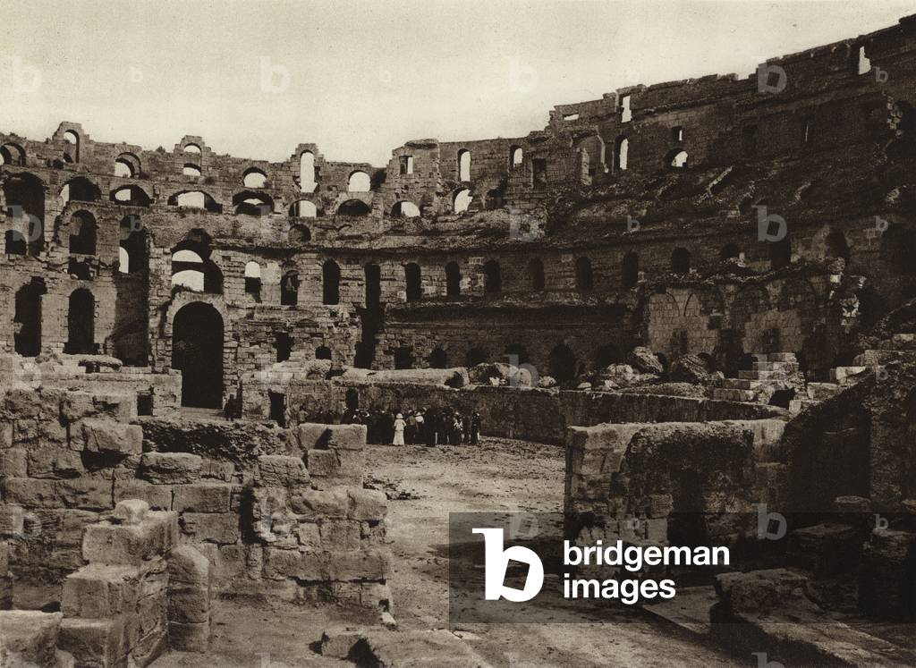 El-Djem, Interior of the Amphitheatre (b/w photo)