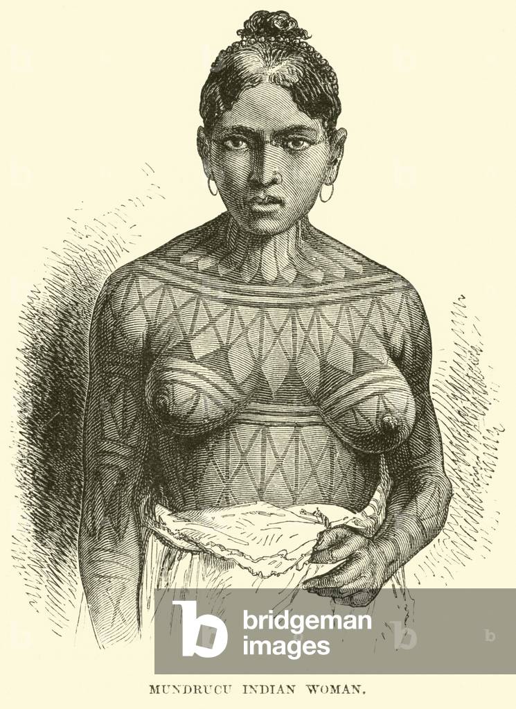 Mundrucu Indian woman (engraving)