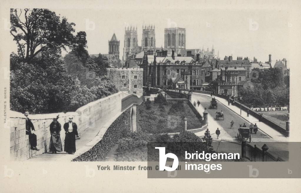 York Minster from City Wall (b/w photo)