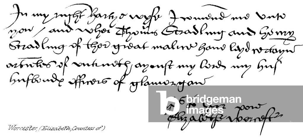 Worcester, (Elizabeth, Countess of) (engraving)