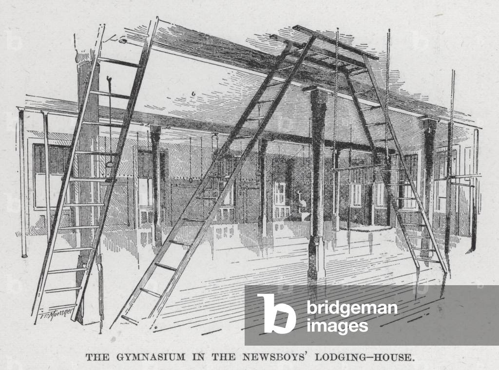 The Gymnasium in the Newsboys' Lodging-House (litho)