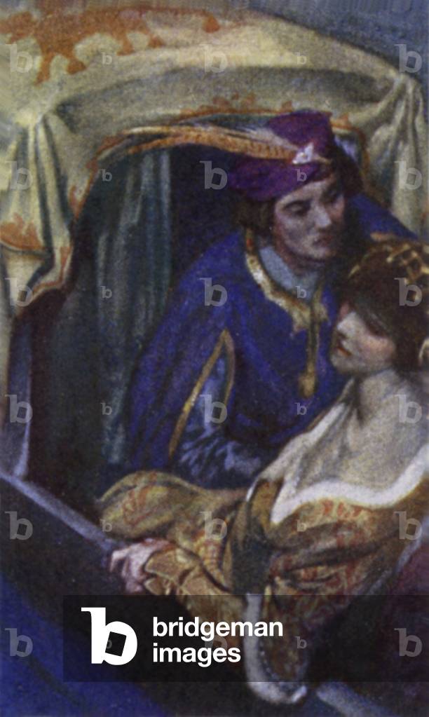 In a Gondola (colour litho)