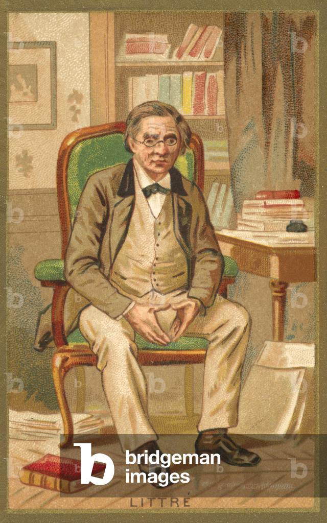 Emile Littre, French lexicographer and philosopher (chromolitho)