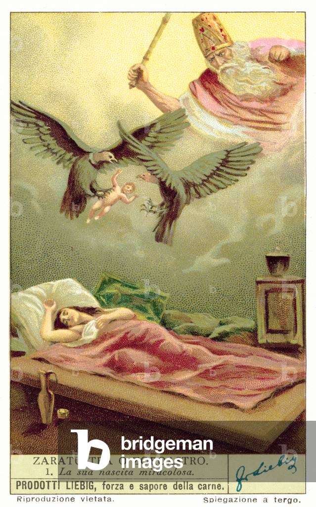 The miraculous birth of Zoroaster (chromolitho)