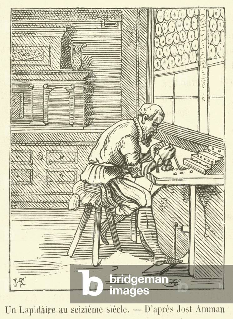 Un Lapidaire au seizieme siecle (engraving)