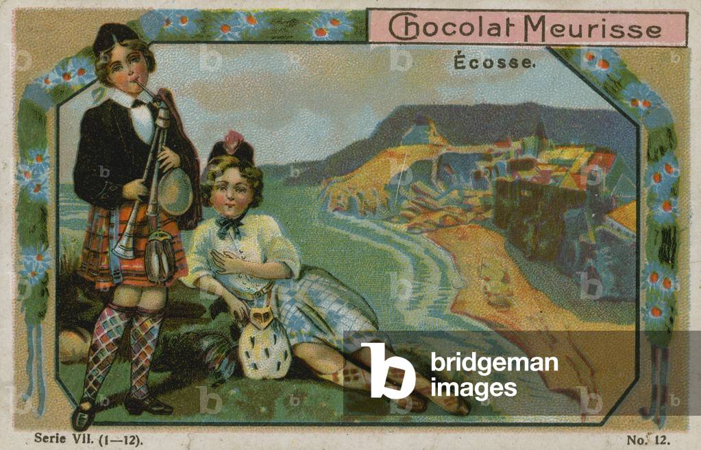 Scotland, trade card for Chocolat Meurisse (chromolitho)