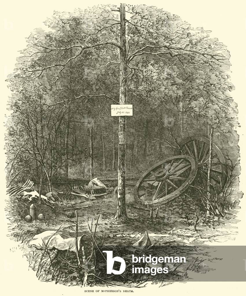 Scene of McPherson's Death, July 1864 (engraving)