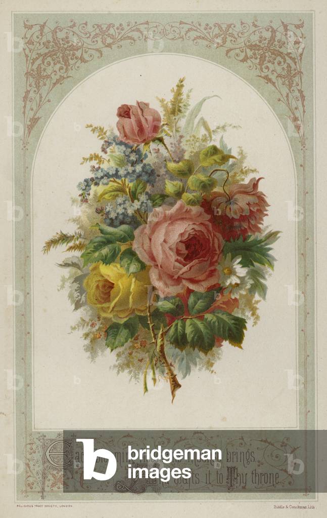 Each blooming flower its incense bring and wafts it to thy throne (colour litho)