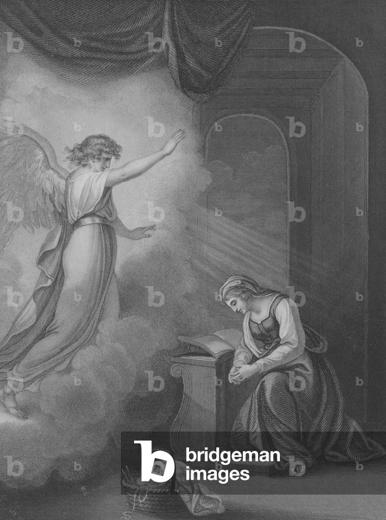 The Annunciation, Luke 1, Verse 26-34 (engraving)