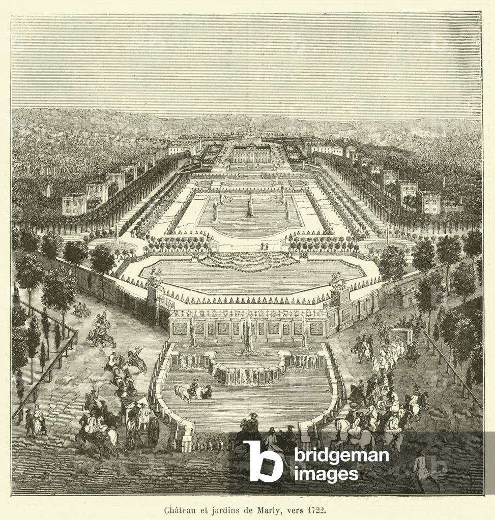 Chateau et jardins de Marly, vers 1722 (engraving)