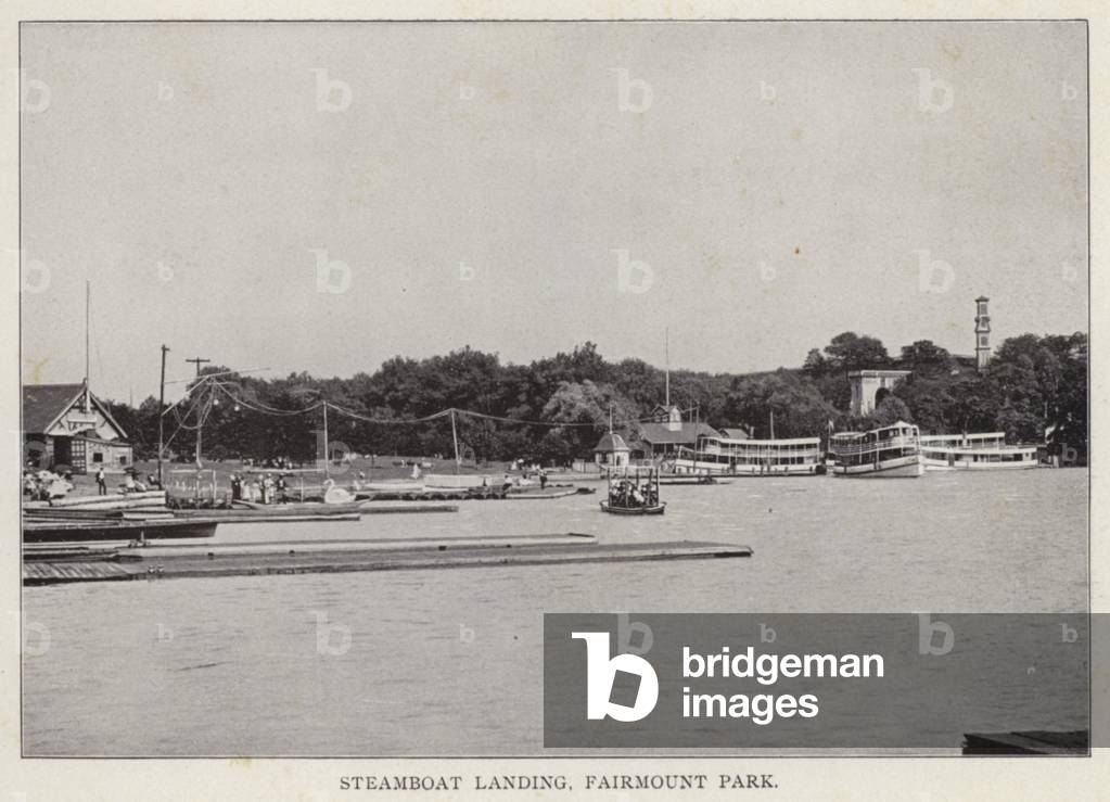 Philadelphia: Steamboat Landing, Fairmount Park (b/w photo)
