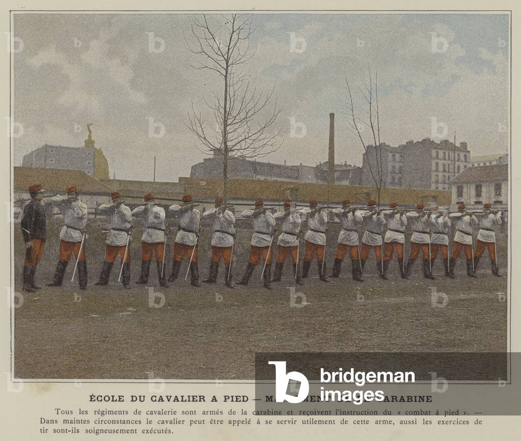 Ecole du Cavalier a Pied, Maniement de la Carabine (coloured photo)
