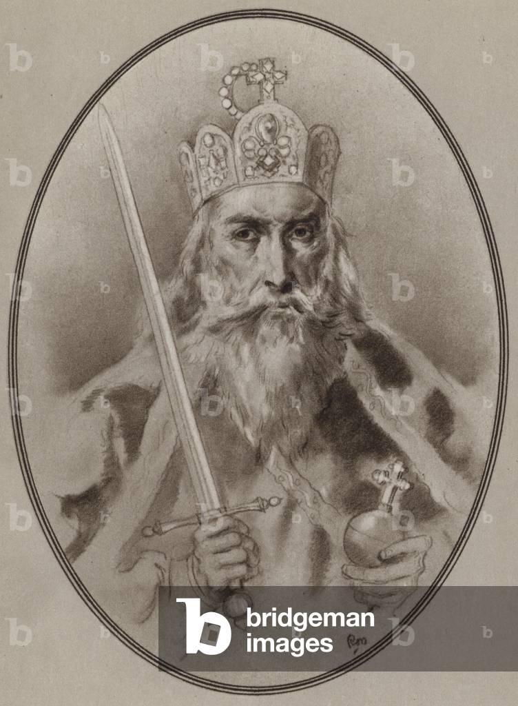 Portrait of Charlemagne (litho)