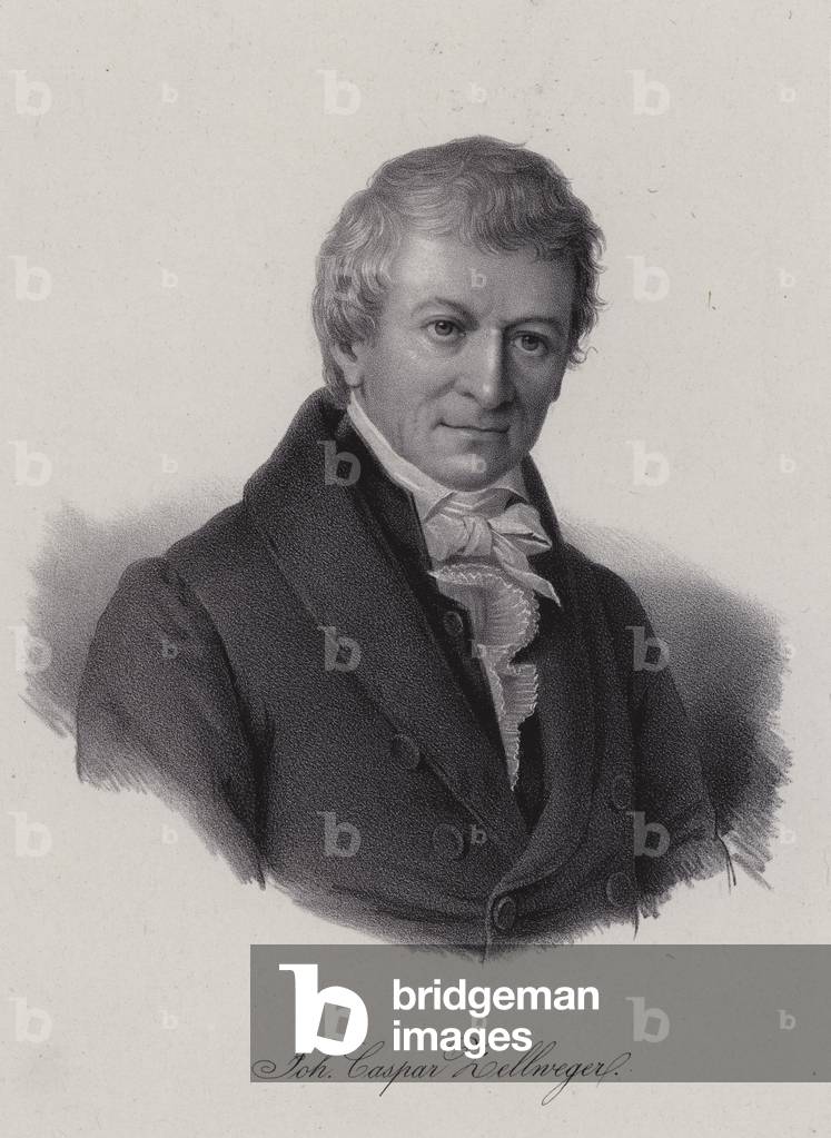Johann Caspar Zellweger, Swiss textile entrepreneur and philanthropist (engraving)