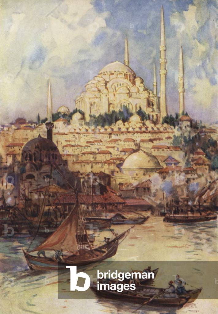Constantinople from the Golden Horn (colour litho)