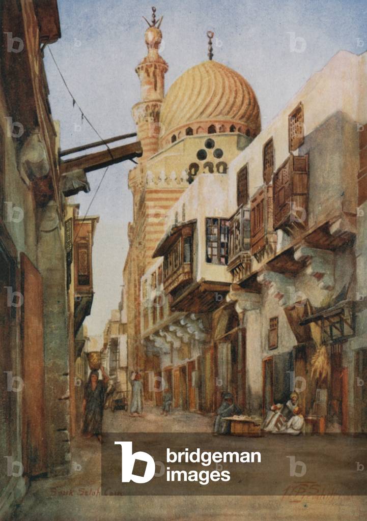 Souk Selal, The Armourers' Bazaar, Cairo (colour litho)