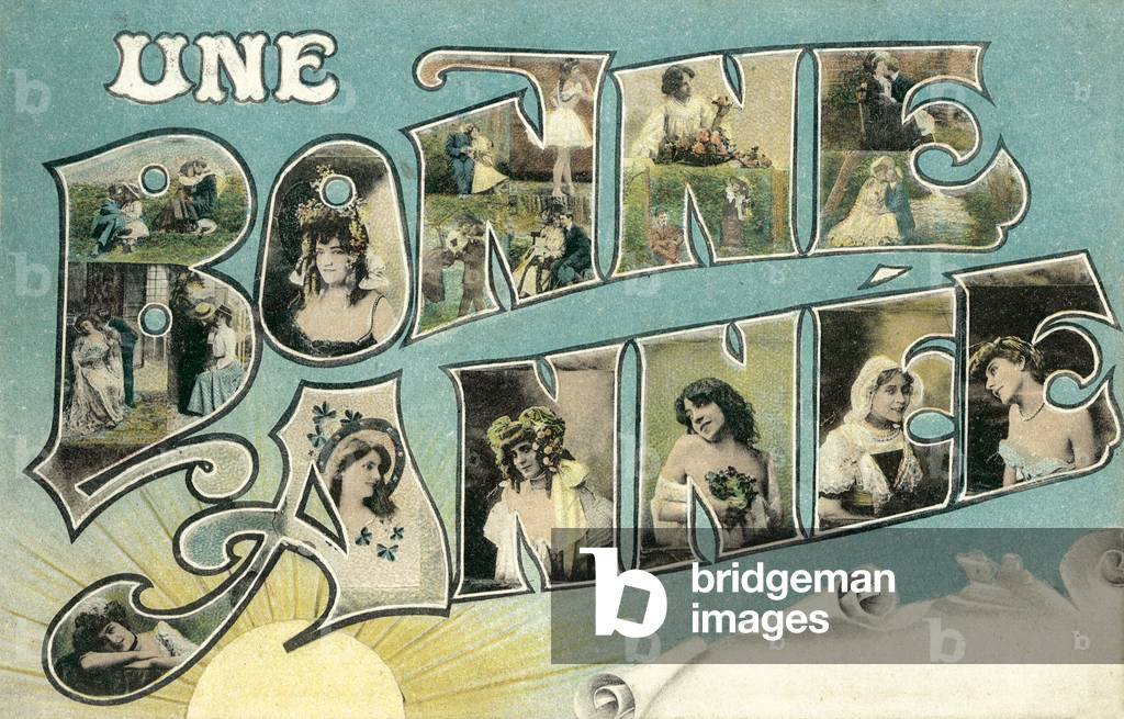 UNE BONNE ANNEE, surreal lettering (colour photo)