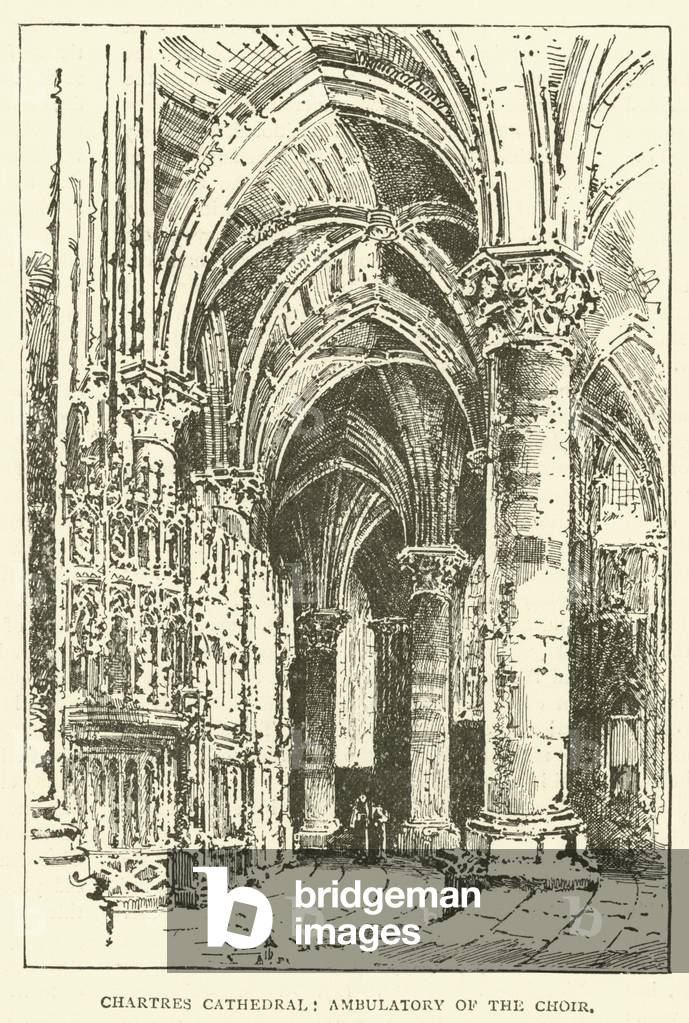 Chartres Cathedral, Ambulatory of the Choir (engraving)