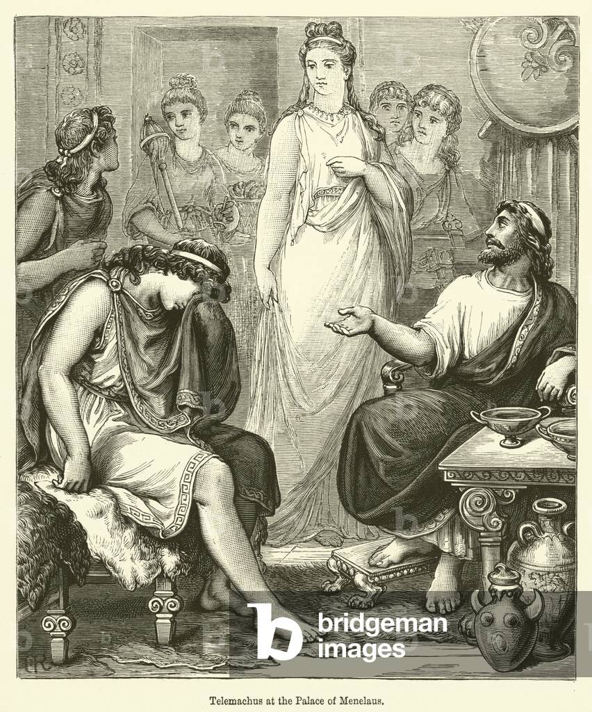 Telemachus at the Palace of Menelaus (engraving)