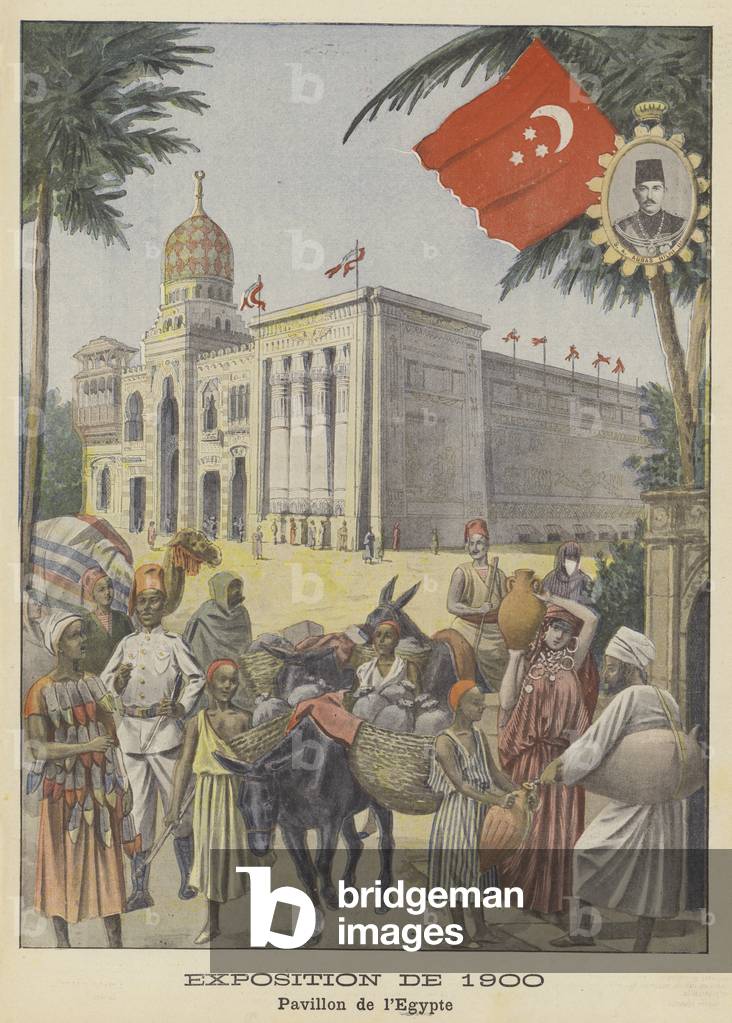 The Egyptian Pavilion at the Exposition Universelle of 1900 in Paris (colour litho)