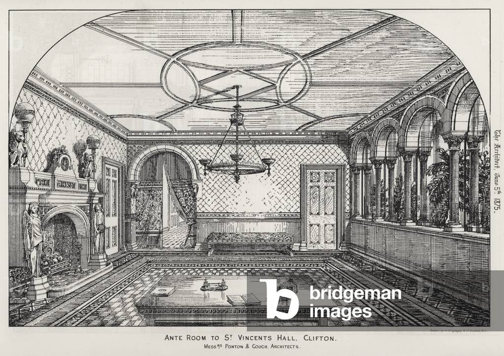Ante Room to St Vincent's Hall, Clifton (engraving)
