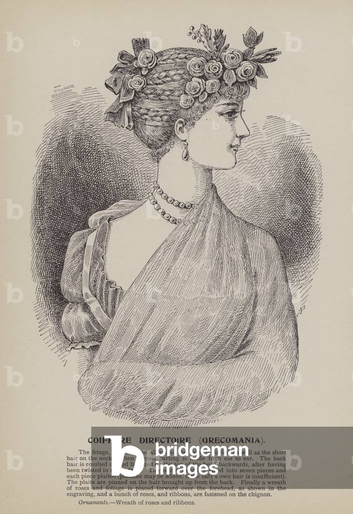 Coiffure Directoire, Grecomania (engraving)