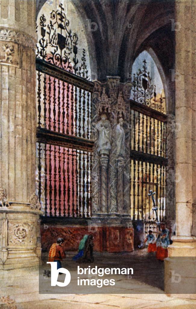 Burgos, the Capilla Mayor (colour litho)