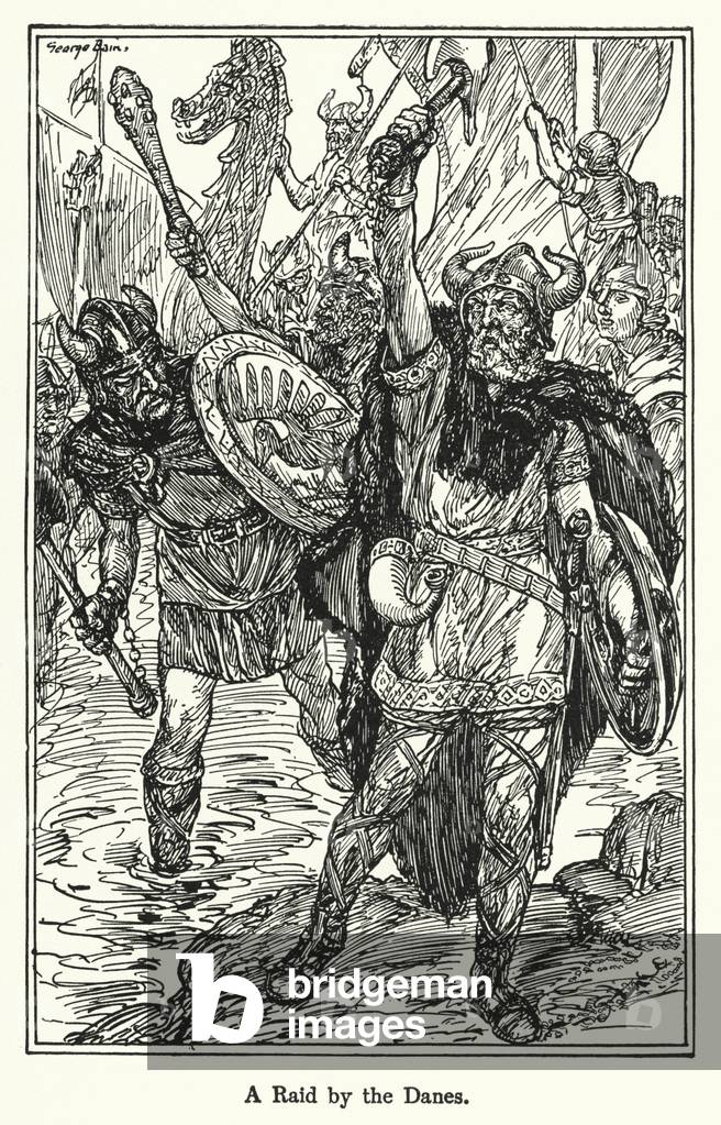 A Raid by the Danes (litho)