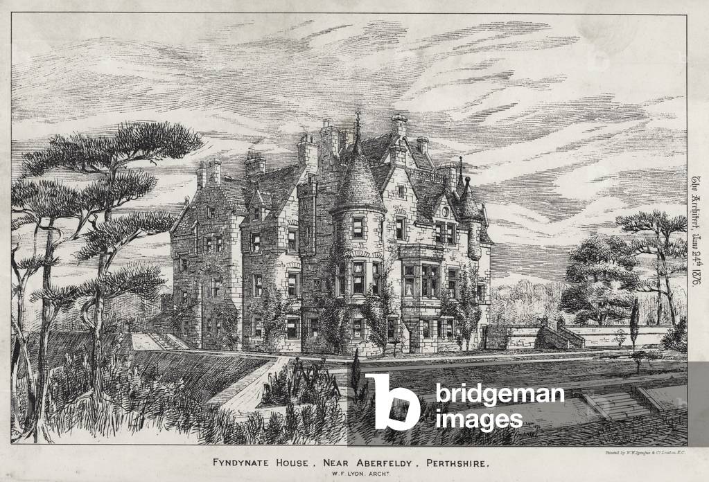 Fyndynate House, near Aberfeldy, Perthshire (engraving)