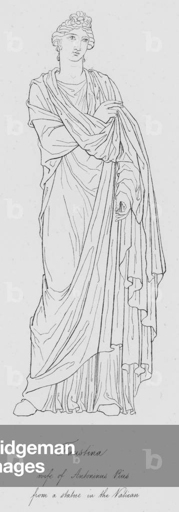 Faustina, wife of Antoninus Pius, from a statue in the Vatican (engraving)