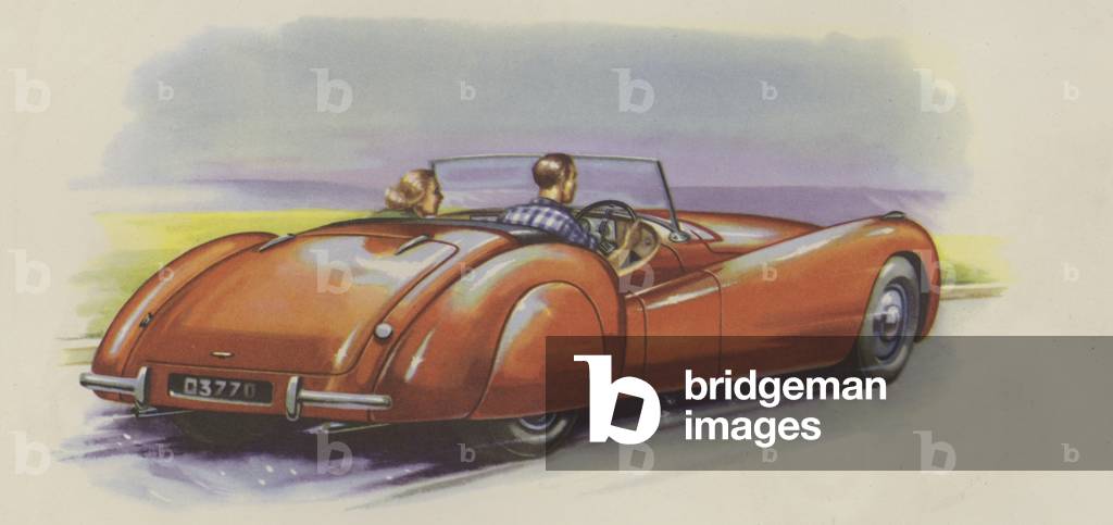 Convertible sports car (colour litho)