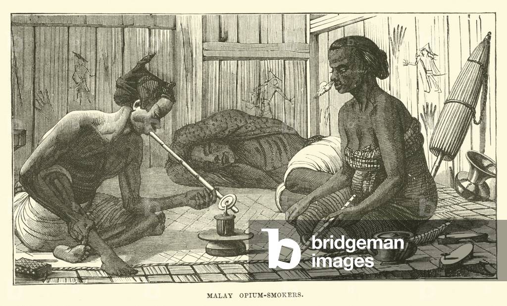 Malay Opium-smokers (engraving)