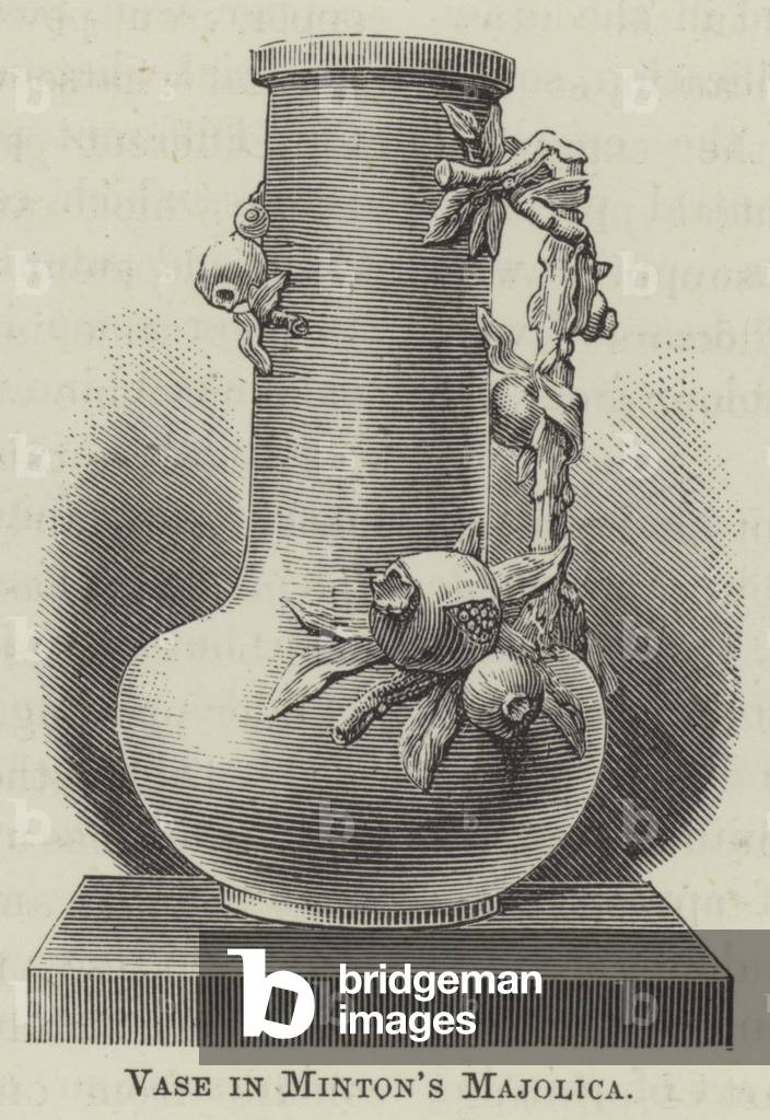 Vase in Minton's Majolica (engraving)