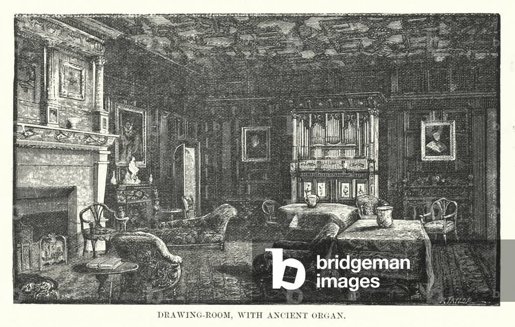 Drawing-Room, with Ancient Organ (engraving)