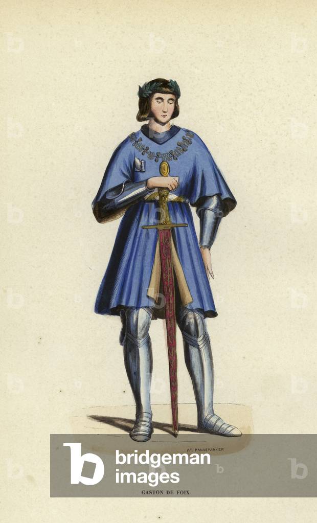 Gaston De Foix (coloured engraving)