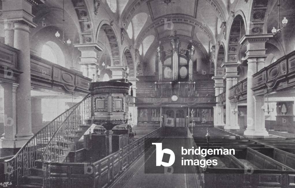 London City Churches: St Bride, Fleet Street (b/w photo)