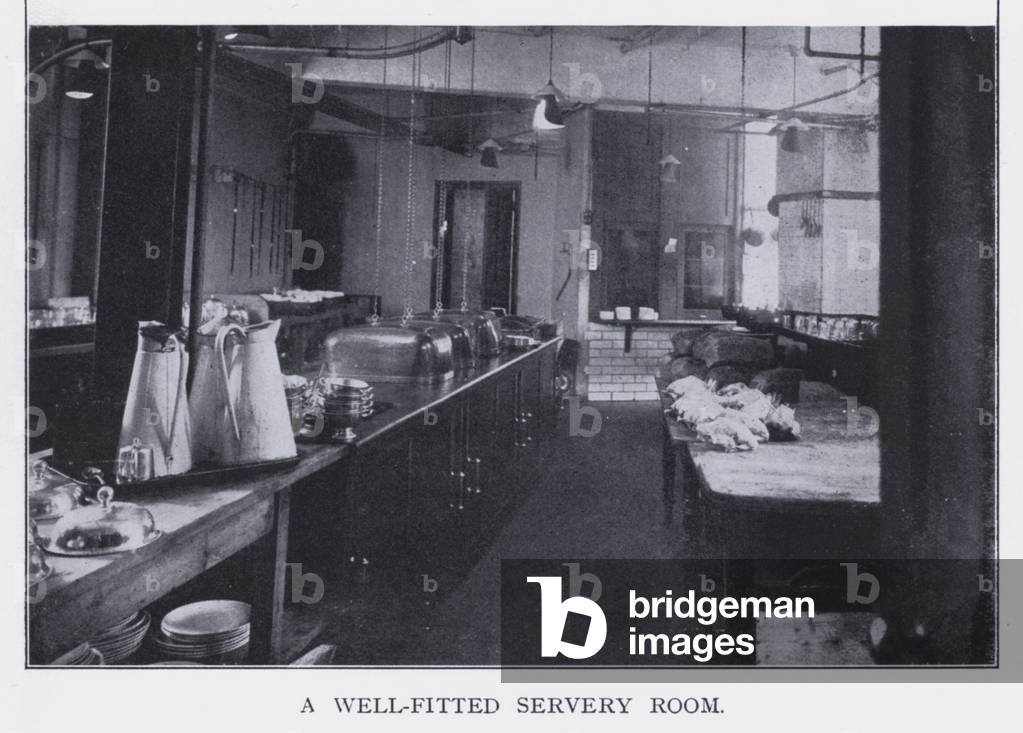 A Well-Fitted Servery Room (b/w photo)