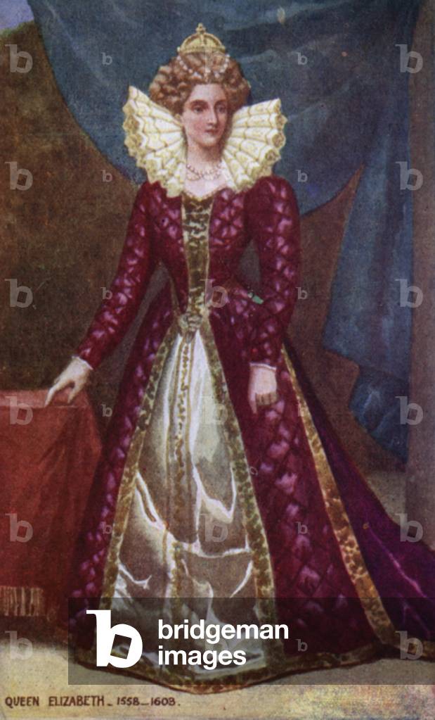 Queen Elizabeth (colour litho)