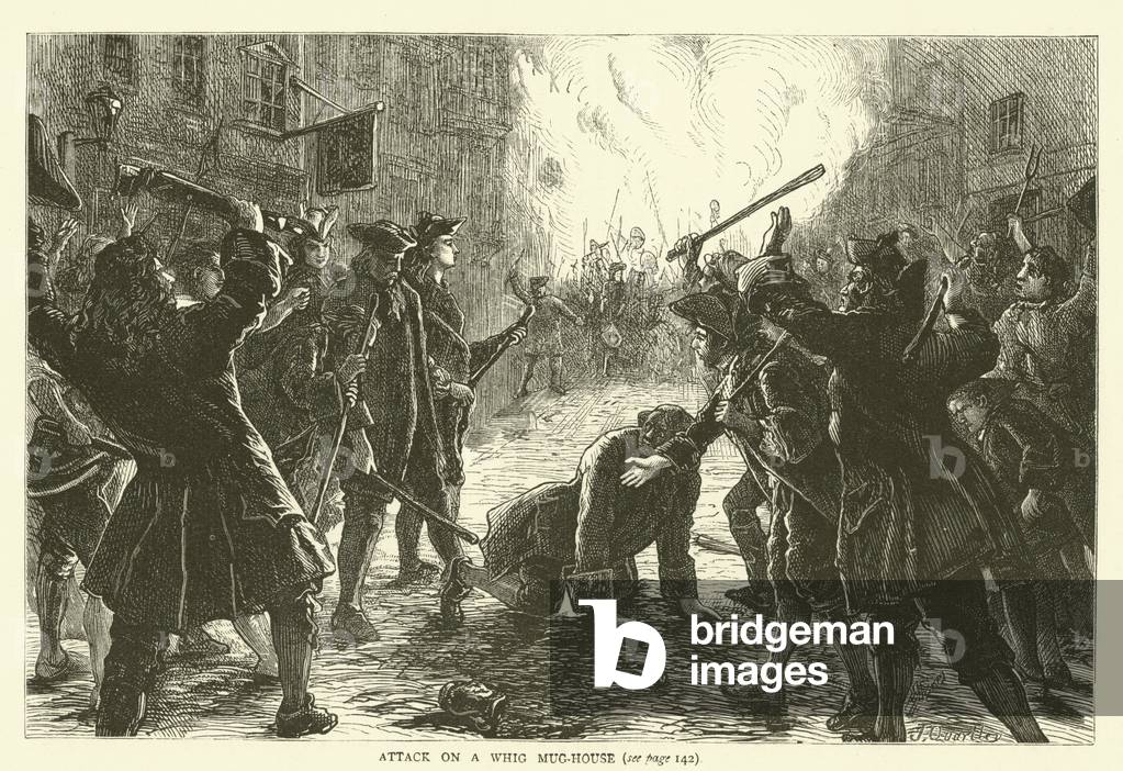 Attack on a Whig Mug-House (engraving)