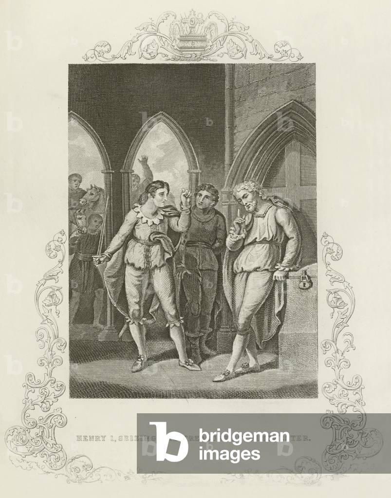 Henry I, seizing the treasure at Winchester (engraving)