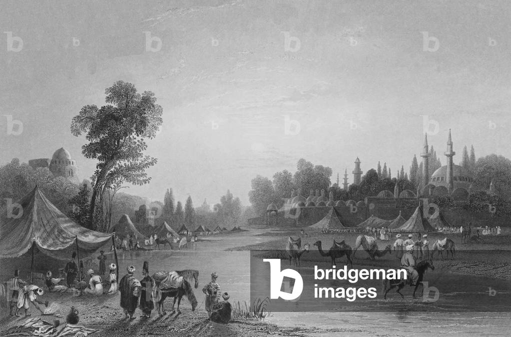 The River Barrada, the Ancient Pharpar, a River of Damascus (engraving)