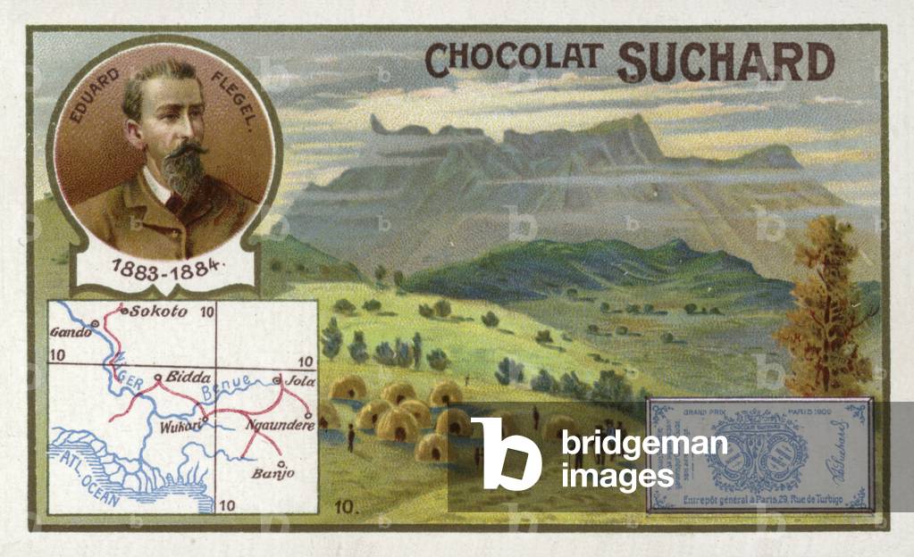 Eduard Robert Flegel, German explorer (chromolitho)