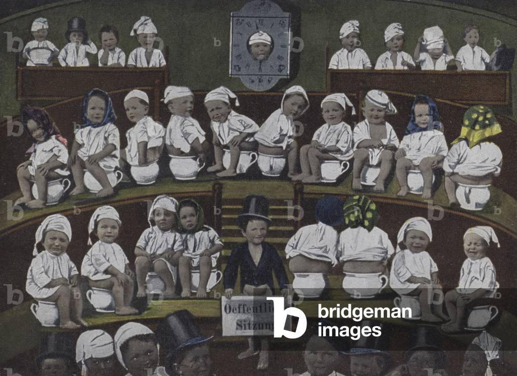 A public meeting of babies (colour photo)