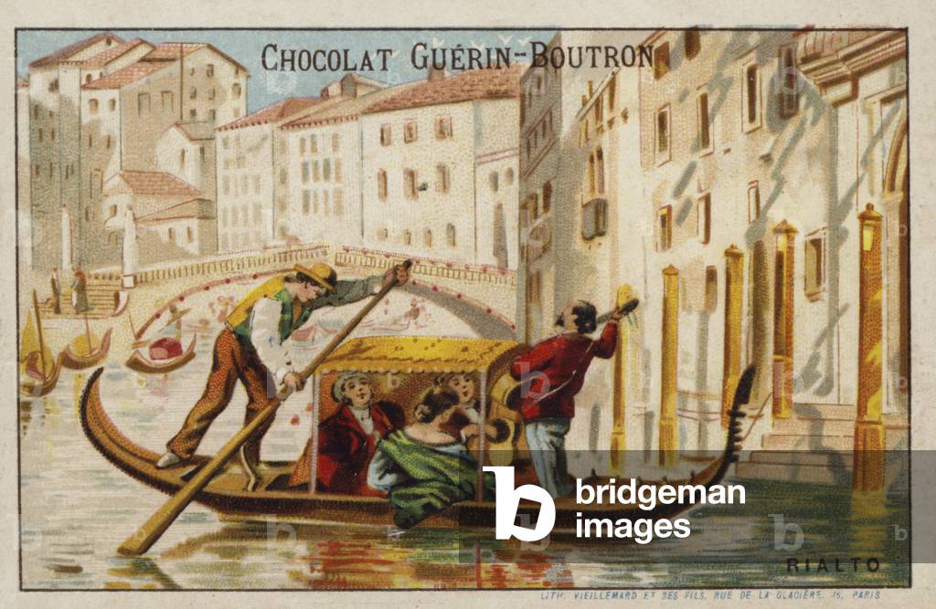 Rialto Bridge, Venice (chromolitho)