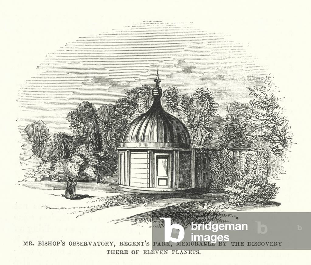 Mr Bishops observatory, Regents Park, London, memorable by the discovery there of eleven planets (engraving)