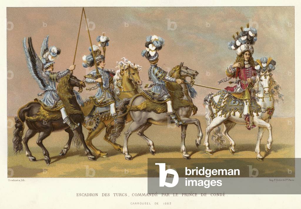 Escadron des Turcs, Commande par le Prince de Conde (chromolitho)