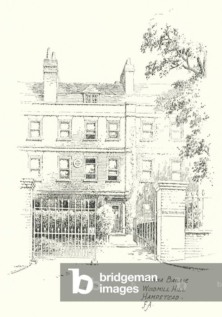 Joanna Baillie, Windmill Hill, Hampstead (litho)