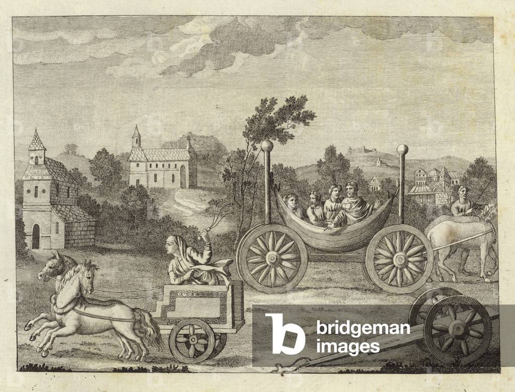 Modes of travel by the Anglo-Saxons and Danes (engraving)