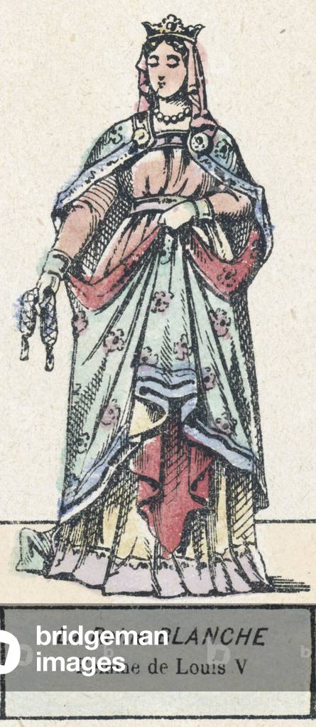 La Reine Blanche, Femme de Louis V (coloured engraving)