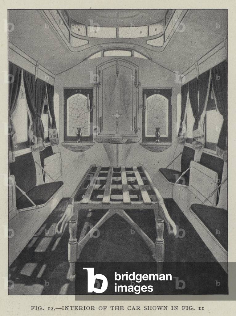 Interior of the Car (b/w photo)